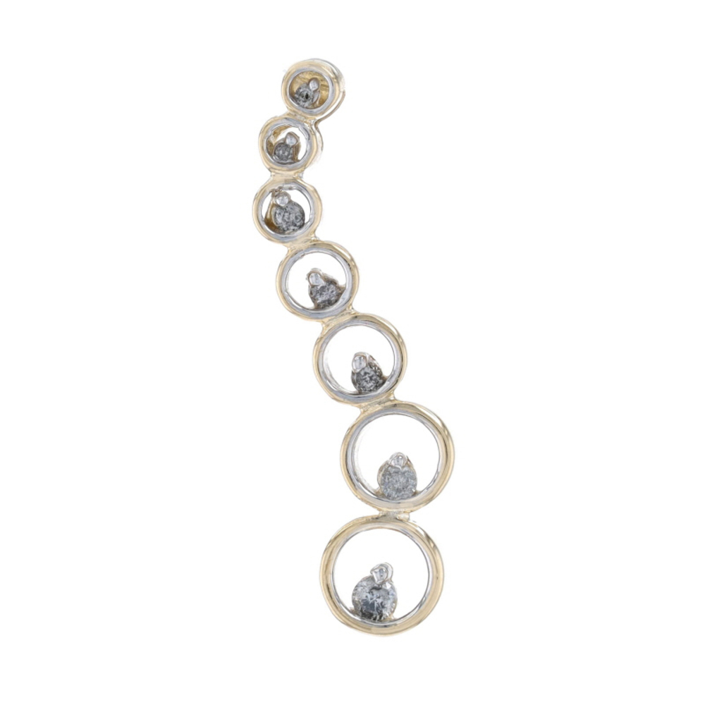 Yellow Gold Diamond Graduated Journey Pendant - 10k Round .10ctw Love Circles